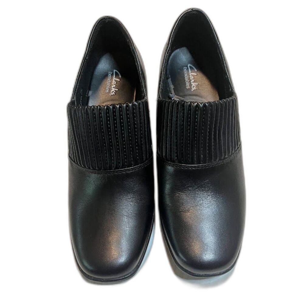 Clarks Bendables Black Honest Q 2.5" Heel Comfort Business Casual Shoes 6M